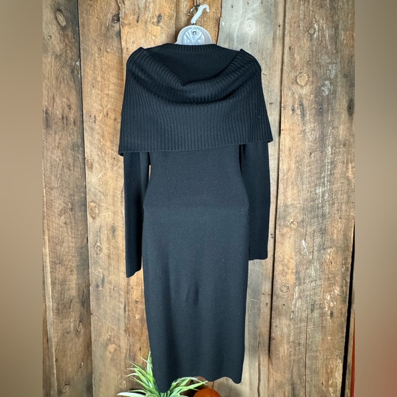 Worth Black Wool Knit Dress with Wrap - Size Petite - Picture 5 of 10